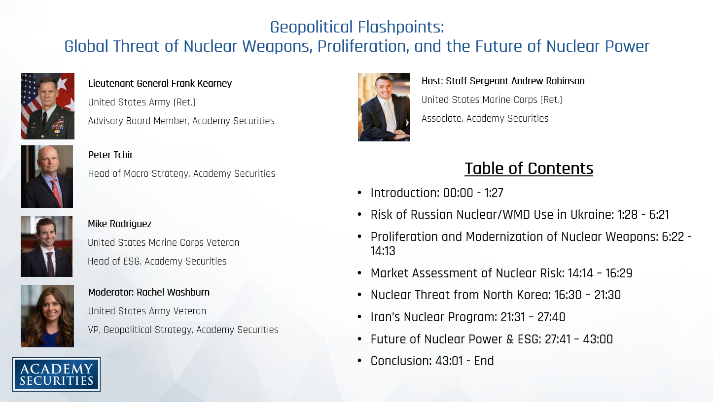 Geopolitical Flashpoints: Global Threat of Nuclear Weapons, Proliferation, and the Future of Nuclear Power